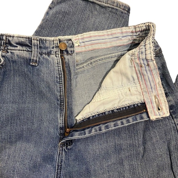 LEE Women Vintage Mom Jeans Size 12 Side Elastic At The Waist High Rise Y2K Blue - Picture 8 of 12
